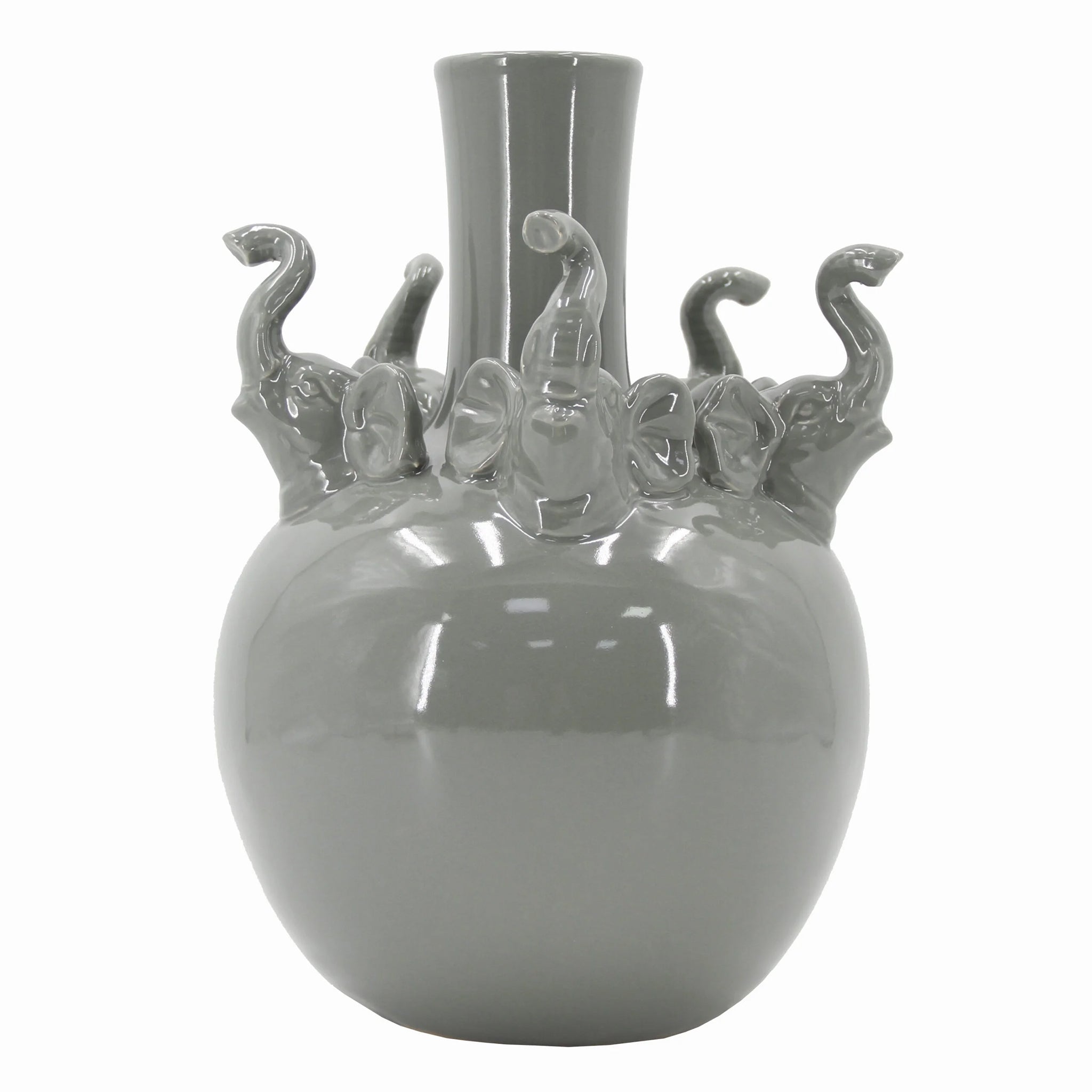 Vase ALL ELEPHANTS Grey