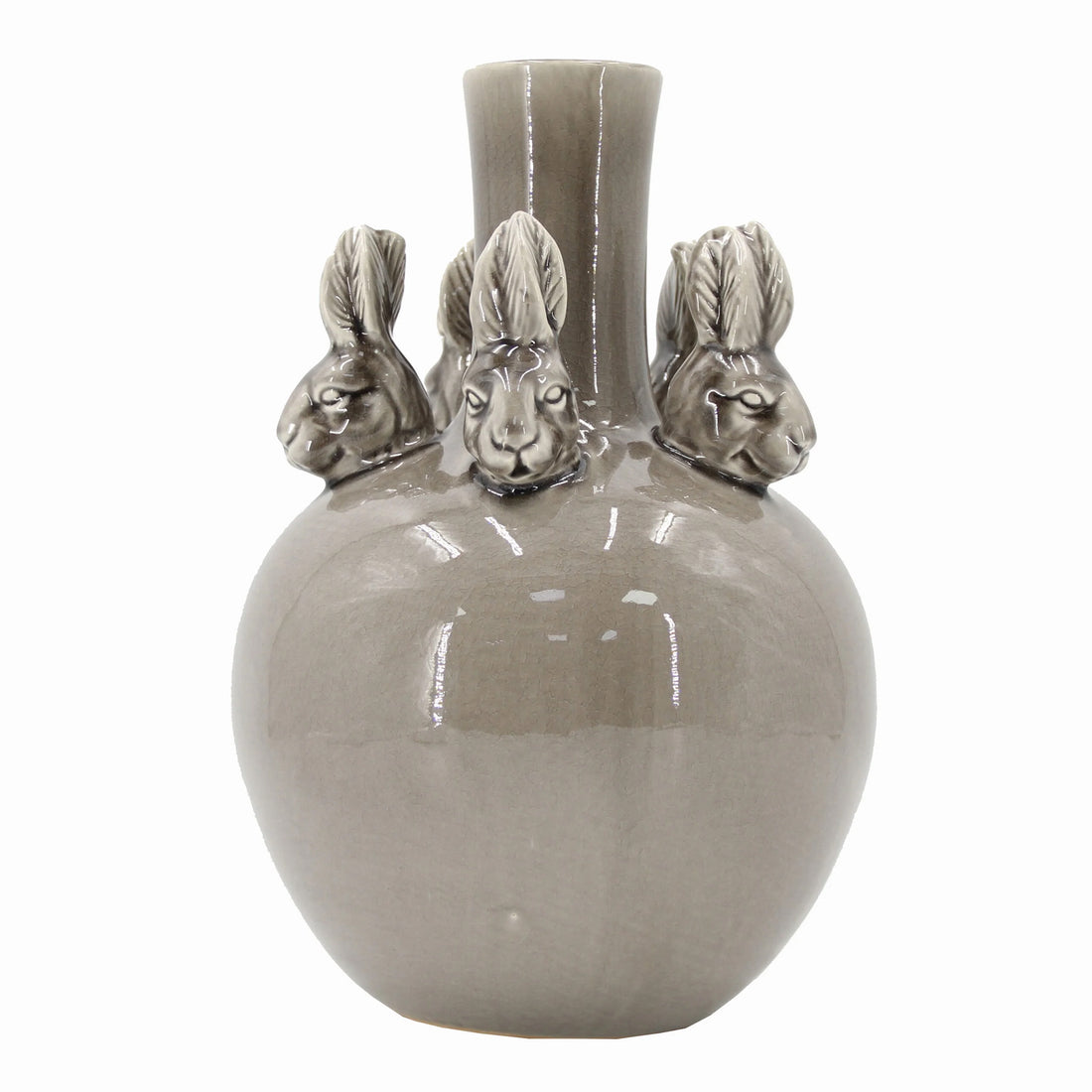 Vase ALL RABBITS, grey, Ø 22 x H 32 cm