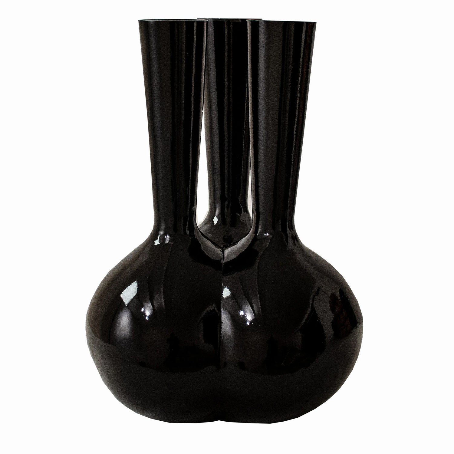 Metall Vase BETSY Schwarz H 46cm