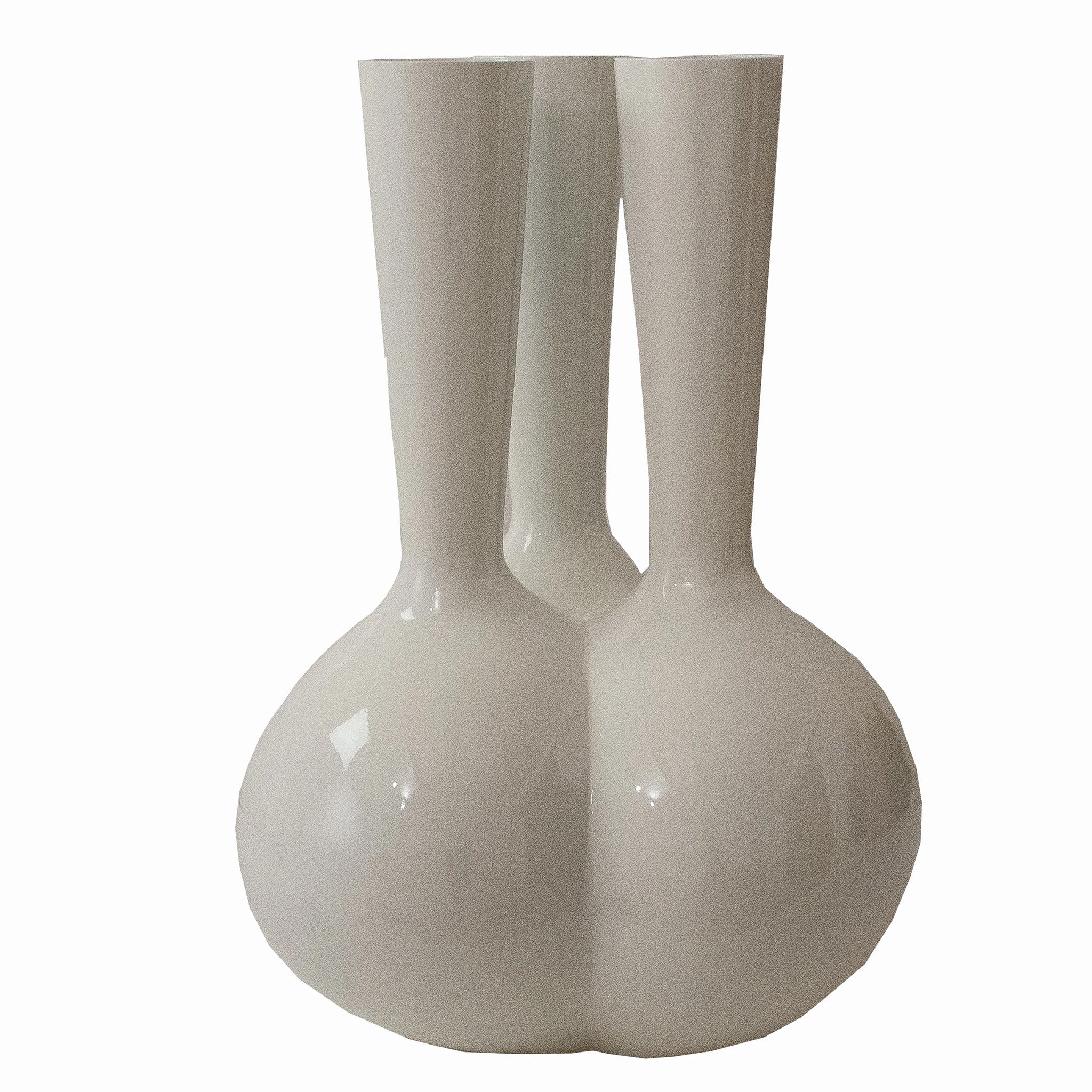 Metall Vase BETSY Weiß H 46cm