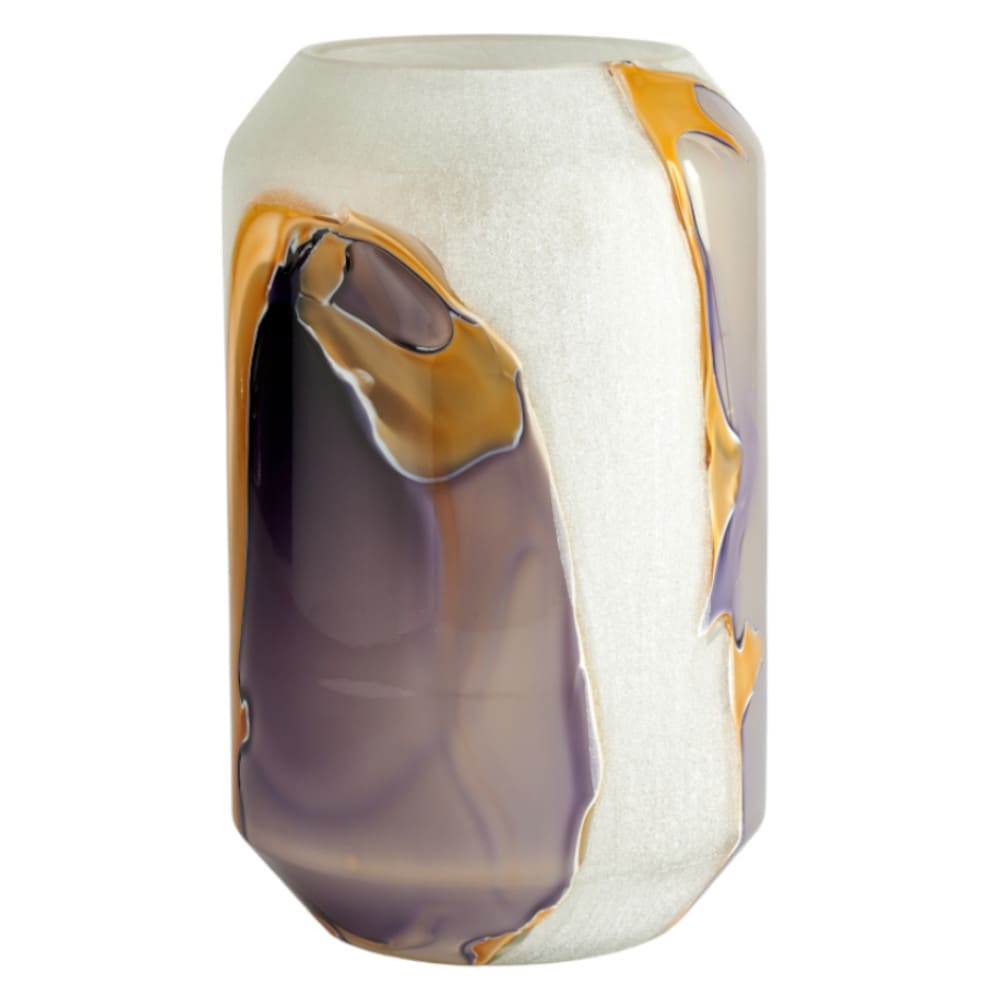 Vase CHIFFON satiniert weiß/lila/amber 20x32x20cm | Gutraum8