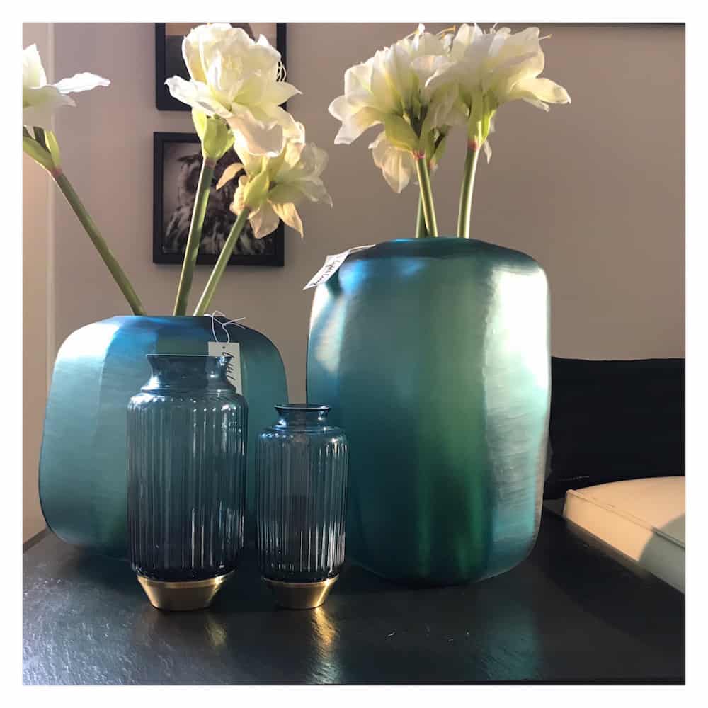 Light & Living Vase JANEIRO Blau Gold Ø13,5x27cm Glas