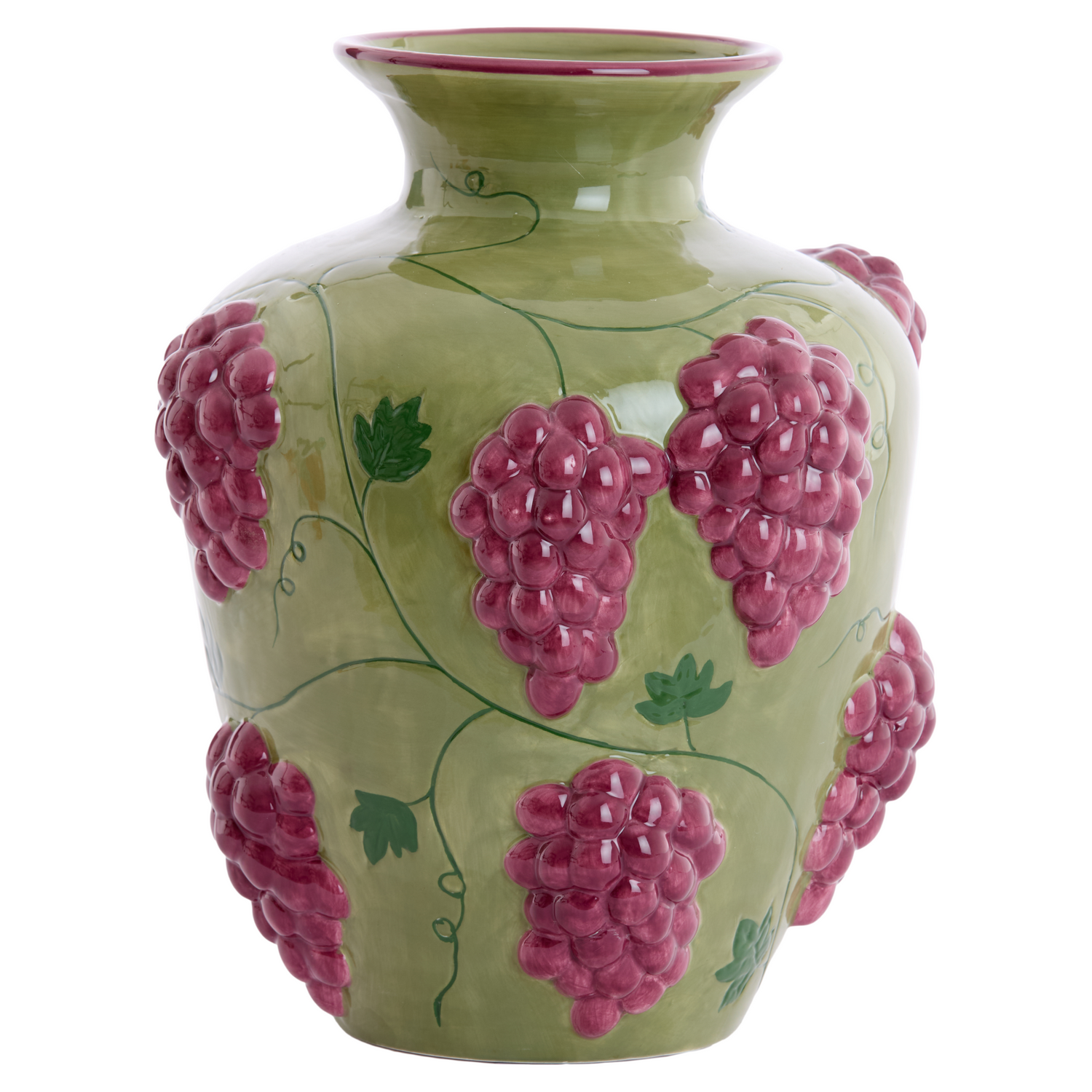 Keramikvase GRAPE mit Weintrauben-Motiv von Light &amp; Living