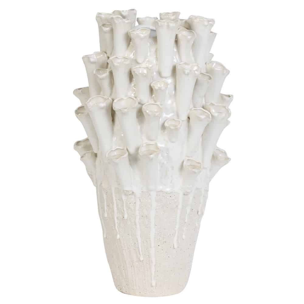 Vase KYRAL in creme, weiss