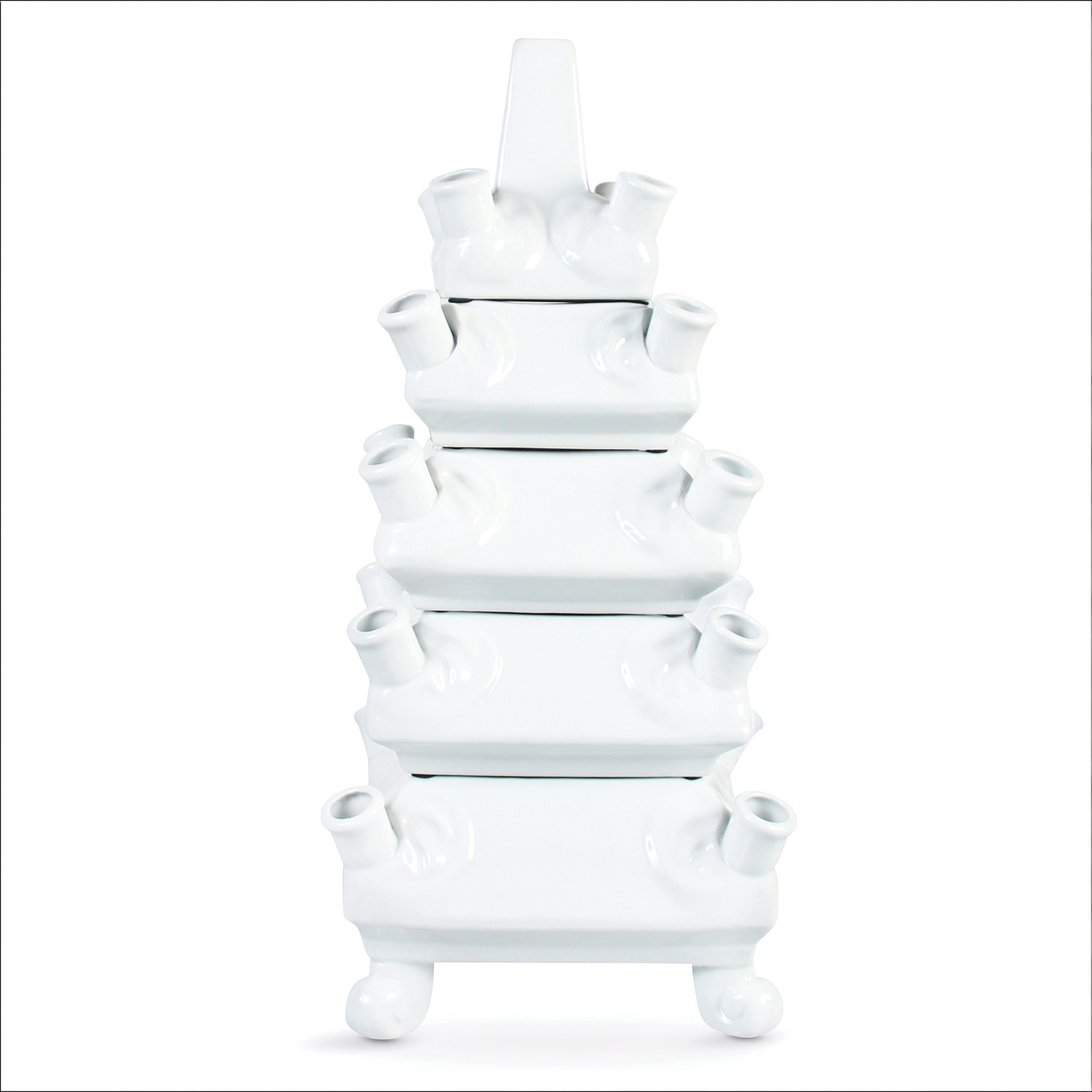 Vase Layer White – Zeitlose Designvase aus Porzellan