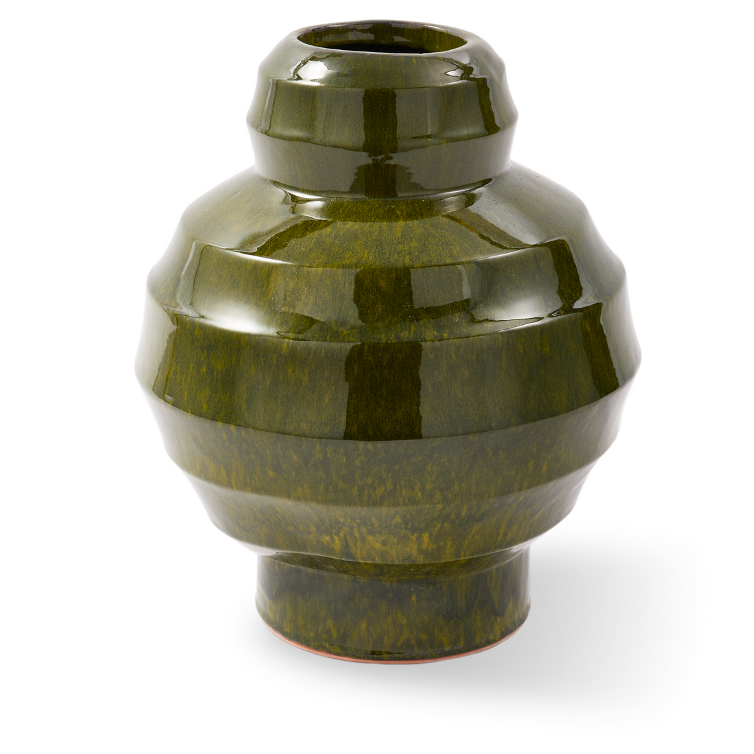 Pflanztopf aus Keramik mit dunkler reaktiver Glasur