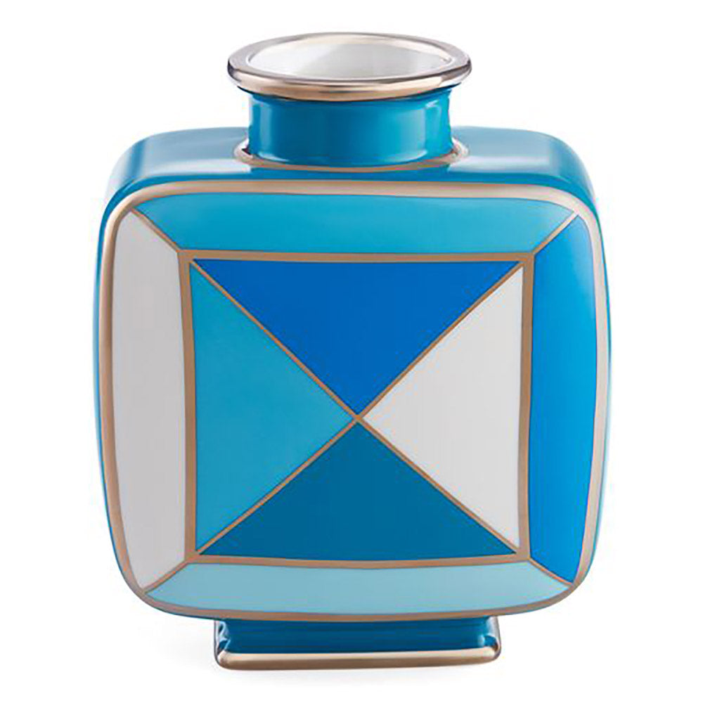 Vase TORINO in blau, silber von Jonathan Adler