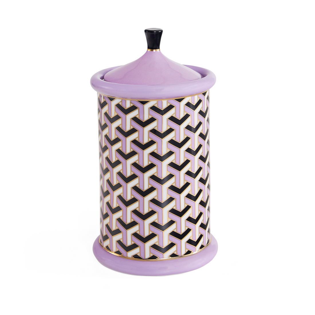 Jonathan Adler Versailles Lavender Aufbewahrungsdose aus Porzellan mit Goldakzenten