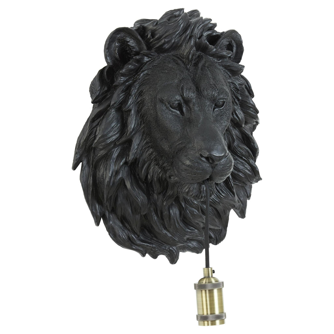 Wandleuchte LION matt schwarz 33,5x19x40,5 cm an der Wand