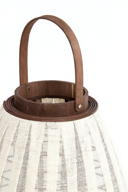 Windlicht DAZIO von Light &amp; Living in Leinenoptik und Holz