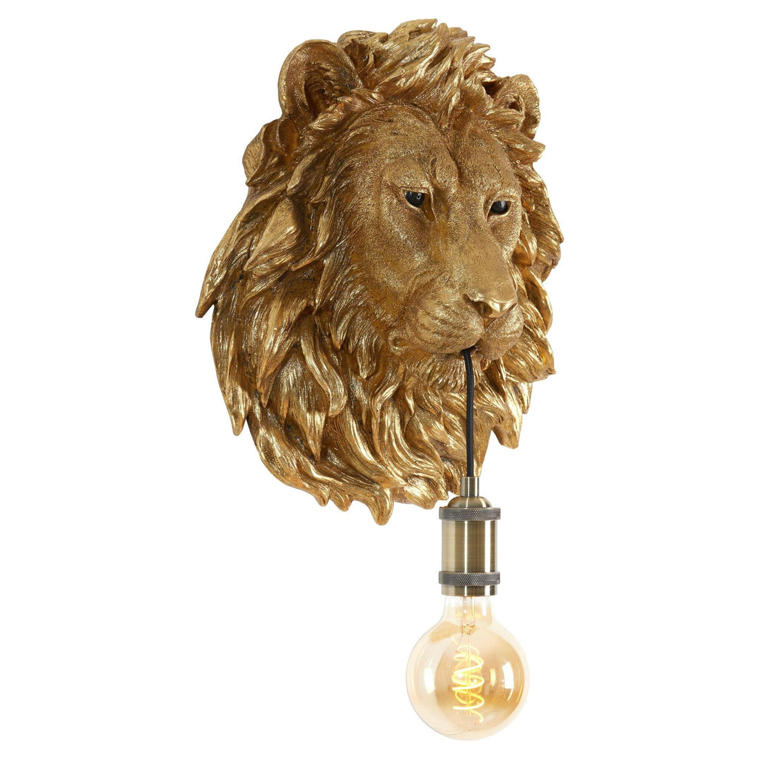 Edle Wandleuchte LION antik bronze als Löwenfigur
