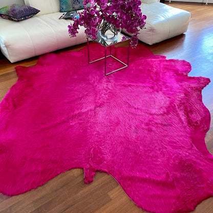 Kuhfell Teppich fuchsia-pink
