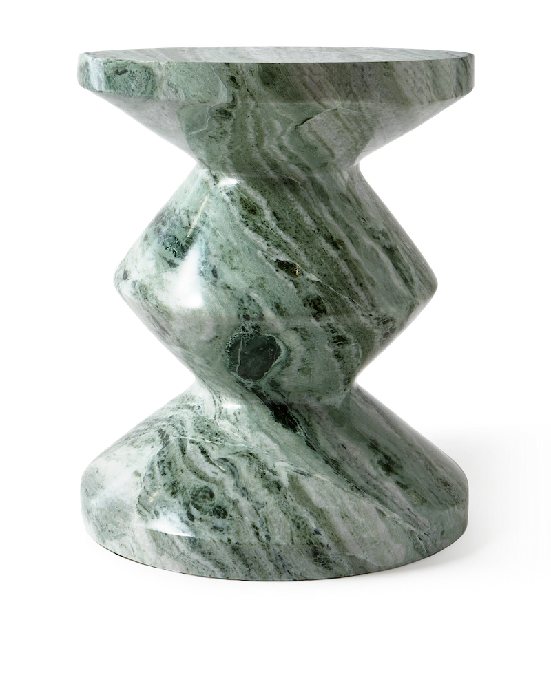 Marble Zig Zag Hocker dunkelgrün